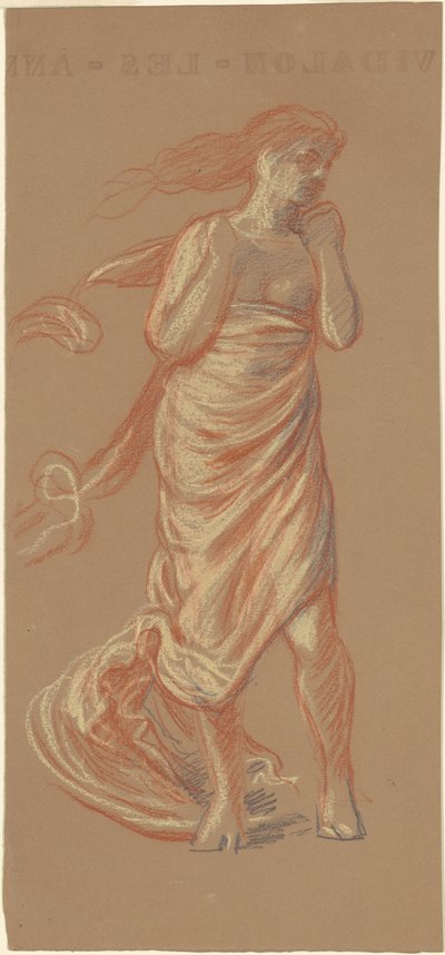 Estudio para "Chicas griegas bañándose" de Elihu Vedder