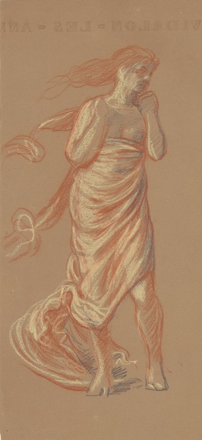 Estudio para Chicas Griegas Bañándose [recto], c. 1872 de Elihu Vedder