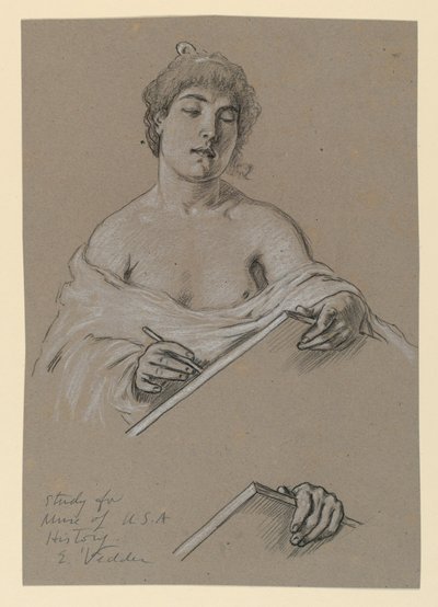 Estudio para "Musa de la Historia" de Elihu Vedder