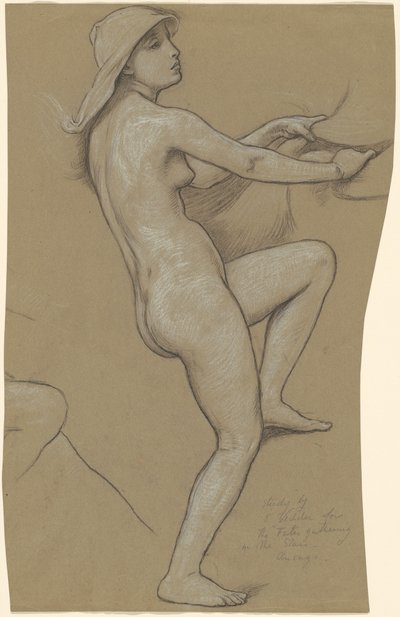 Estudio para Las Parcas recogiendo las estrellas, c. 1884-1887 de Elihu Vedder