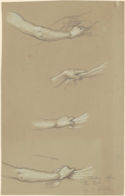 Estudio para Las Parcas reuniéndose en las estrellas, c. 1884-1887 de Elihu Vedder