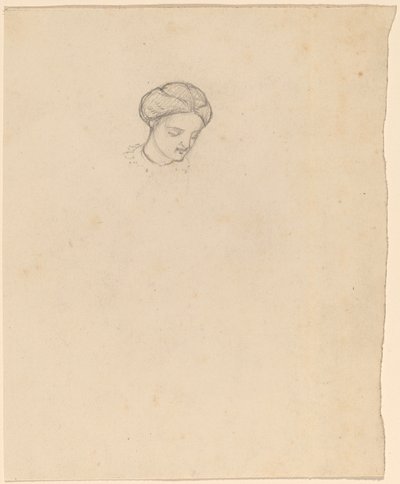 Estudio de la cabeza de una niña de Elihu Vedder