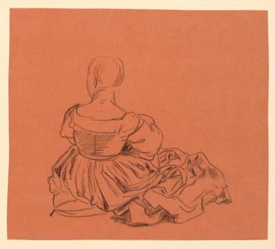 Estudio de una mujer sentada con disfraz de Elihu Vedder