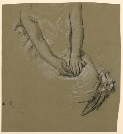 Estudio de modelo femenino de Elihu Vedder