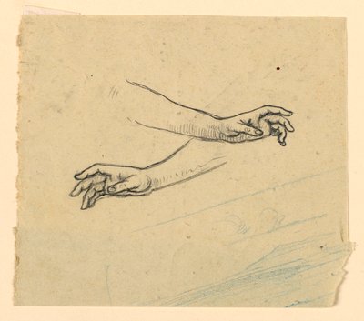 Estudio de dos manos alcanzando de Elihu Vedder
