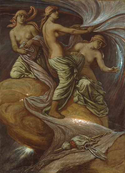 Las Parcas recogiendo las estrellas de Elihu Vedder
