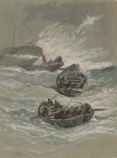 El naufragio, c. 1880 de Elihu Vedder