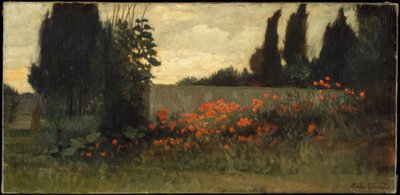 Ciprés y amapolas de Elihu Vedder