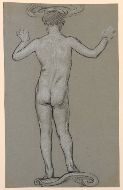 Estudio de figura: diseño para una fuente de Elihu Vedder