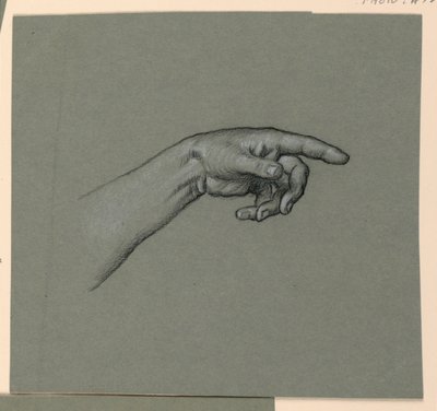 señalando la mano izquierda y la muñeca de Elihu Vedder