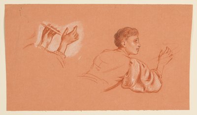 Estudios de figuras masculinas con vestuario de Elihu Vedder