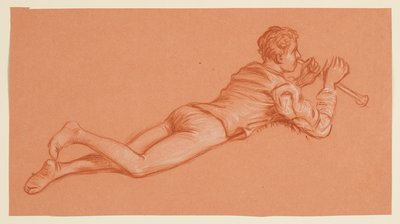 Estudio de una figura masculina con disfraz de Elihu Vedder