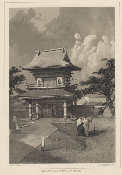 Entrada a un templo en Hakotadi, 1855 de Eliphalet Brown