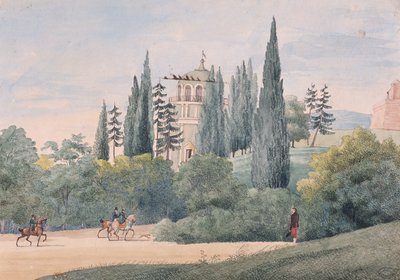 Jinetes en un paisaje italiano de Elisa Bonaparte