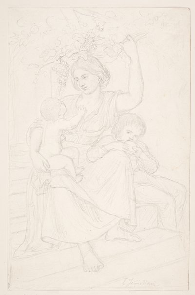 Una italiana con dos niños de Elisabeth Jerichau Baumann