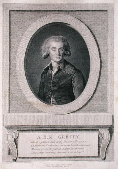 Andre Ernest Modeste Gretry (1741-1813) grabado por Louis Jacques Cathelin (1738-1804) 1786 de Elisabeth Louise (after) Vigee Lebrun