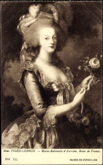 Retrato de la reina María Antonieta (1755-1793) (grabado) de Elisabeth Louise (after) Vigee Lebrun