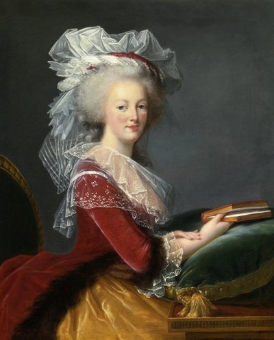 María Antonieta con un libro de Elisabeth Louise Vigee Lebrun