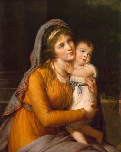 Retrato de la Baronesa Anna Sergeyevna Stroganova 1765-1824 con su hijo, c. 1800 de Elisabeth Louise Vigee Lebrun