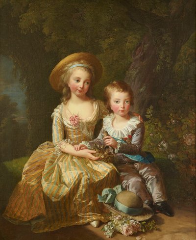 Retrato de Madame Royale y Louis-Joseph Xavier, Delfín de Francia de Elisabeth Louise Vigee Lebrun