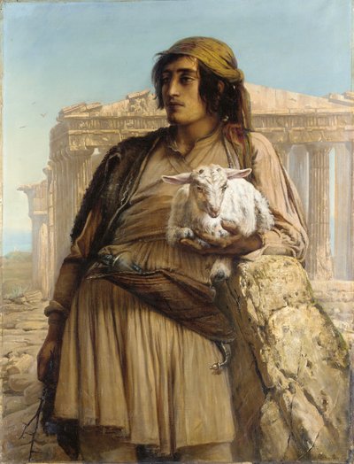 Un pastorcillo de pie frente al Partenón de Elisabeth Maria Anna Jerichau Baumann