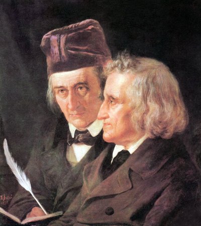 Hermanos Grimm: Jacob (1785-1863) y Wilhelm (1786-1859) pintura de Elisabeth Jerichau-Baumann de Elisabeth Maria Anna Jerichau Baumann