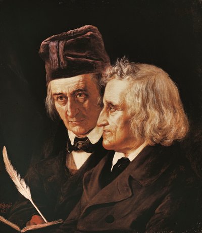 Retrato de los hermanos Jacob y Wilhelm Grimm de Elisabeth Maria Anna Jerichau Baumann