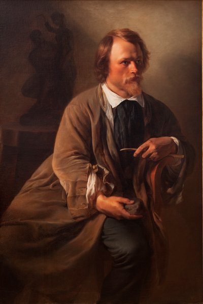 El escultor Jens Adolf Jerichau, el esposo de la artista, 1846 de Elisabeth Maria Anna Jerichau Baumann