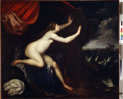 Riyadane (Riyadane) se sentó en Abandon. Pintura de Elisabetta Sirani (1638-1665). Huille-sur-Toile de Elisabetta Sirani