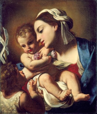 Madonna y el niño con el infante San Juan, 1664 de Elisabetta Sirani