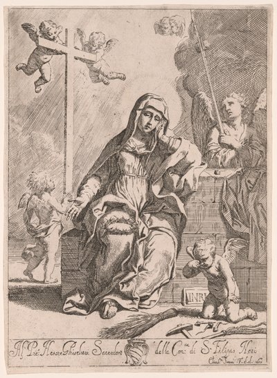 Virgen de los Dolores con símbolos de la Pasión de Elisabetta Sirani