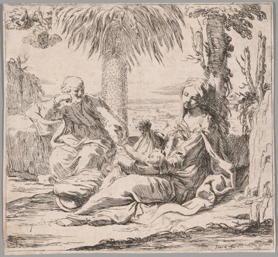 El resto de la huida a Egipto de Elisabetta Sirani