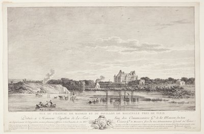 Vista del Château de Madrid y el Pavillon de Bagatelle cerca de París de Elise Saugrain