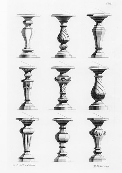 Pedestales, de A Book of Architecture, por James Gibbs (1682-1754), publicado en 1739 de Elisha Kirkall