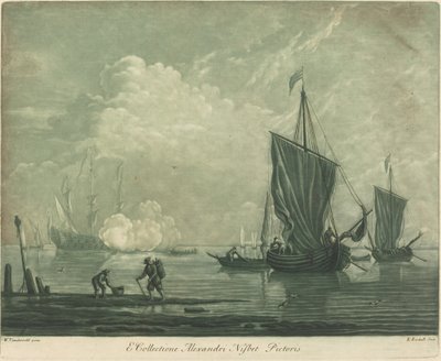 Escena de envío de la colección de Alexander Nisbit de Elisha Kirkall
