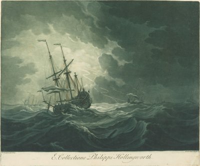 Escena de embarcaciones de la colección de Philip Hollingworth, década de 1720 de Elisha Kirkall
