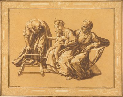La Sagrada Familia de Elisha Kirkall, after Giulio Romano