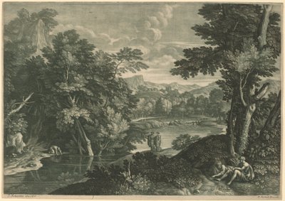 Paisaje de Elisha Kirkall, after Jacques Rousseau