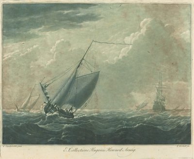 Escena de navegación de la colección de Hugo Howard de Elisha Kirkall after Willem van de Velde the Elder