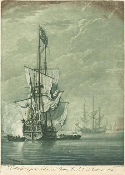 Escena de navegación de la colección de Thomas Cook de Elisha Kirkall after Willem van de Velde the Elder