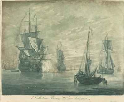 Escena de Envío de la Colección de Thomas Walker de Elisha Kirkall after Willem van de Velde the Younger