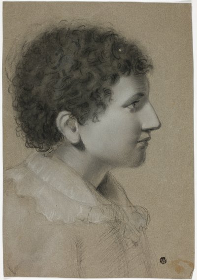 Perfil de joven con cabello rizado de Elizabeth Murray