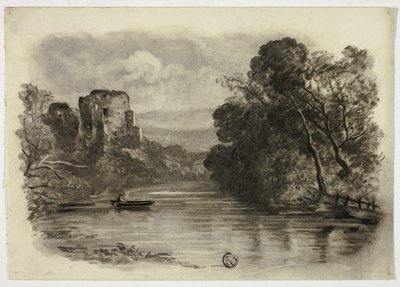 Río con Ruina de Castillo y Barco II de Elizabeth Murray