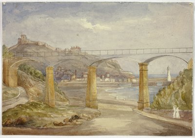 Scarborough (recto), y Boceto de casa con madre e hijos (verso) de Elizabeth Murray