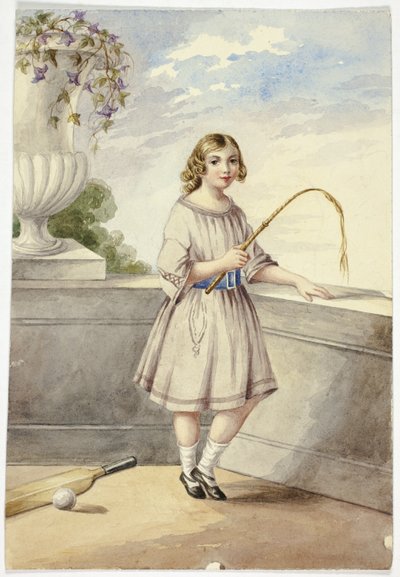 Niña con Cosecha y Bate de Cricket de Elizabeth Murray