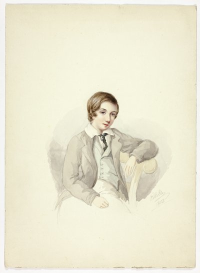 Joven apoyado en una silla de Elizabeth Murray