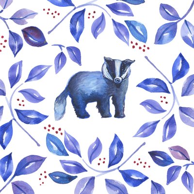 Tejón, 2018 (acuarela) de Elizabeth Rider