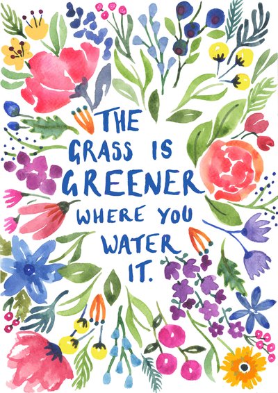Greener Grass, 2018 (acuarela) de Elizabeth Rider