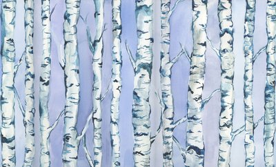 Bosque de Silverbirch, 2018 (acuarela y acrílico) de Elizabeth Rider