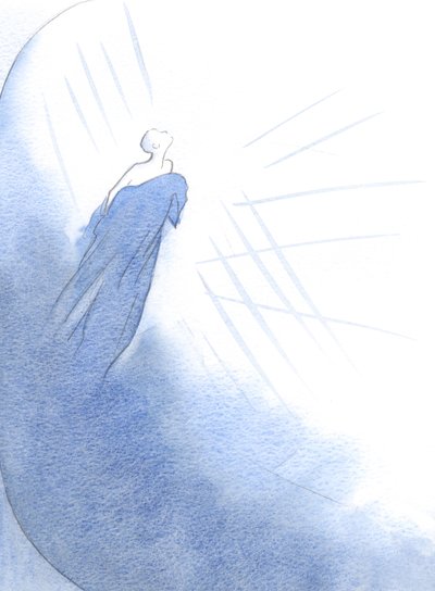 Un alma fallecida (una buena persona) emergió de un delgado capullo de amor propio, y todo el tiempo se dirigía a la gloria del Cielo. de Elizabeth Wang